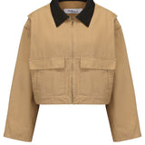 Cropped Barn Jacket - Sand