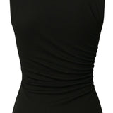 Draped Asymmetric Tank - Black