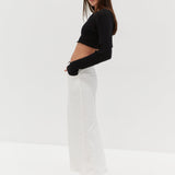 Belted Midi Skirt - White