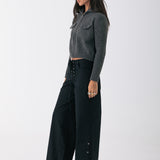 Ivy Neck Cardigan - Grey