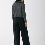 Ivy Neck Cardigan - Grey