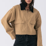 Cropped Barn Jacket - Sand