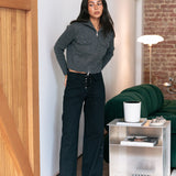 Ivy Neck Cardigan - Grey