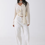 Camden Scarf Cardigan (Lightweight) - Ivory