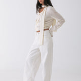 Camden Scarf Cardigan (Lightweight) - Ivory