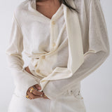 Camden Scarf Cardigan (Lightweight) - Ivory