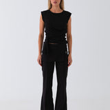Mila Skirted Trousers - Black