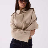 Darcy Cropped Trench - Tan
