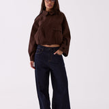 Darcy Cropped Trench - Brown