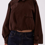 Darcy Cropped Trench - Brown