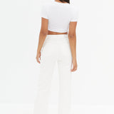 Side Ruche Crop - White