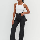 High Waist Flare Leg Jeans - Iggy Stripe