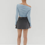 Bella Ruche off The Shoulder Top - Blue