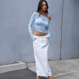 Bella Ruche off The Shoulder Top - Blue