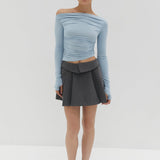 Bella Ruche off The Shoulder Top - Blue