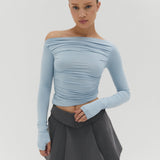 Bella Ruche off The Shoulder Top - Blue