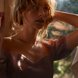 Puff Sleeve Top - Cocoa