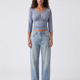 Ryana Top Dusty Blue - front view