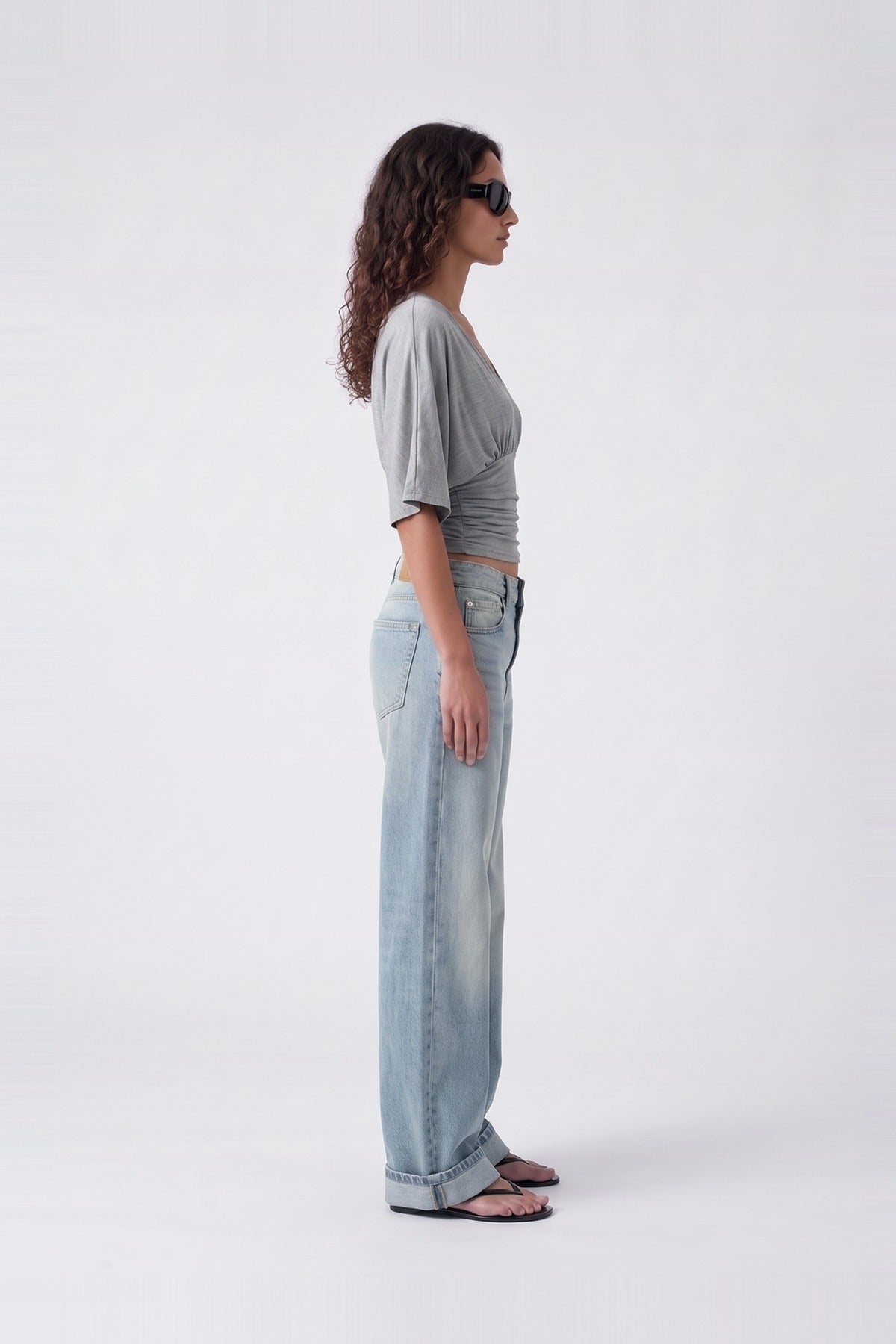 Sienna Top Grey Marle - side view