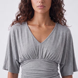Sienna Top Grey Marle - close up 1 view