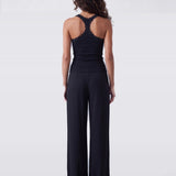 Lace Trim Tank Black - back view