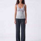 Leyla Lace Cami Grey Marle - front view