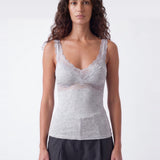 Leyla Lace Cami Grey Marle - close up 1 view