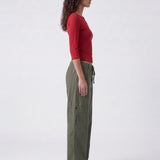 Elle Boat Neck Top Red - side view