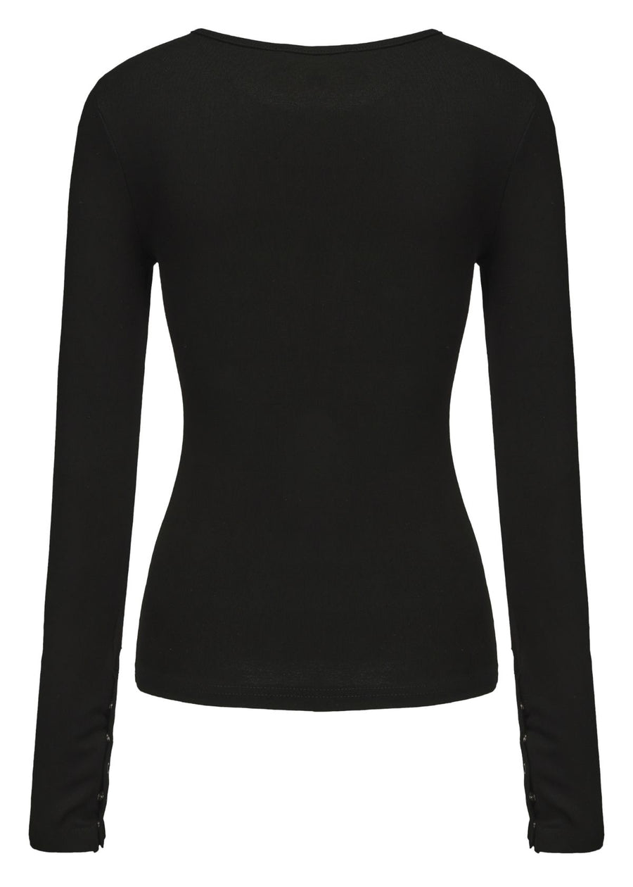 Isobel Long Sleeve Top - Black