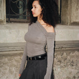 Francis Off The Shoulder Top - Grey