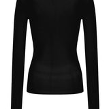 Button Long Sleeve Top - Black