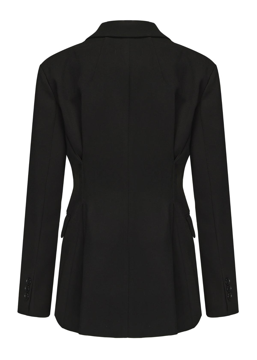 Cinched Waist Blazer - Black