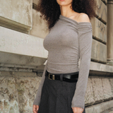Francis Off The Shoulder Top - Grey