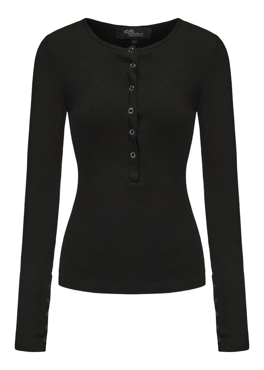 Isobel Long Sleeve Top - Black