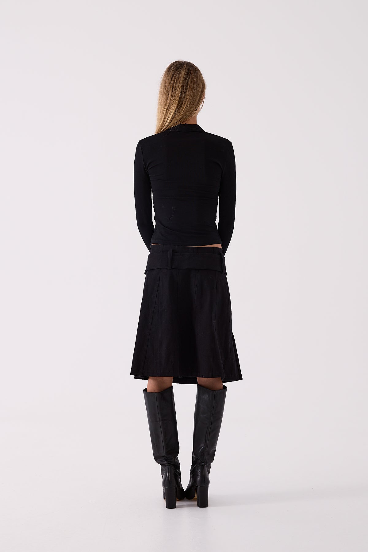 Juno Wrap Top in Black – styled view