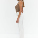 Front Split Trouser Pants - White