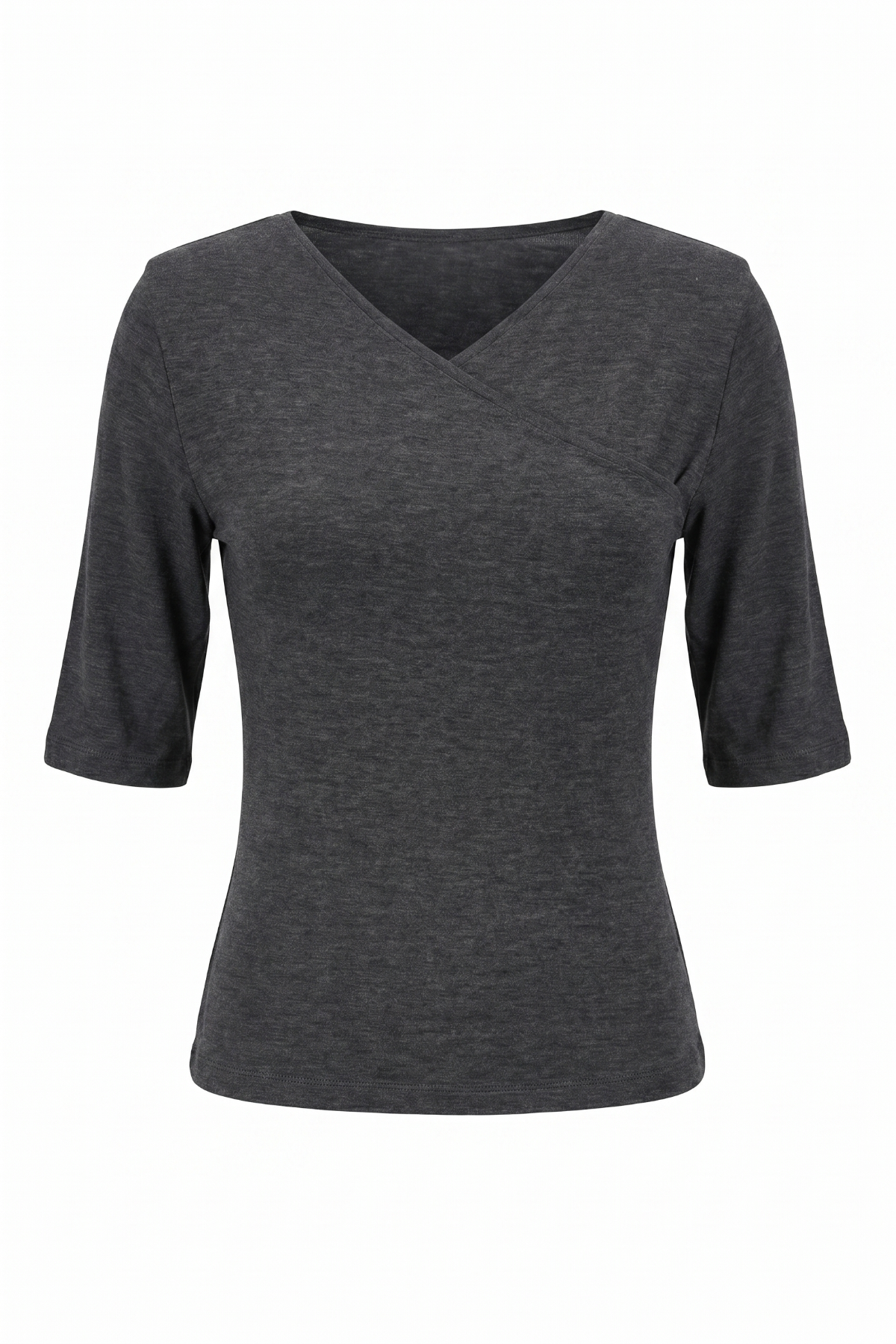 Livia grey wrap top, product flat lay