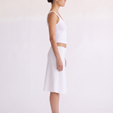 Madison Skirt white scallop waist skirt, side view
