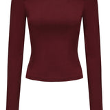 Off The Shoulder Long Sleeve Top - Mauve