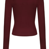 Off The Shoulder Long Sleeve Top - Mauve