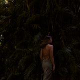 Cross Back Slip Dress - Khaki