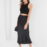 Madeline Silk Skirt - Black