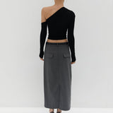 Mia Belt Skirt - Grey