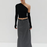 Mia Belt Skirt - Grey