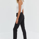 Front Split Trouser Pants - Black