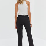 Front Split Trouser Pants - Black