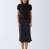 Odette Sheer Tie Blouse - Black
