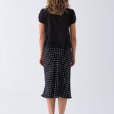 Odette Sheer Tie Blouse - Black