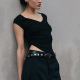 Barrel Leg Trousers - Black