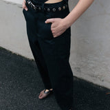 Barrel Leg Trousers - Black